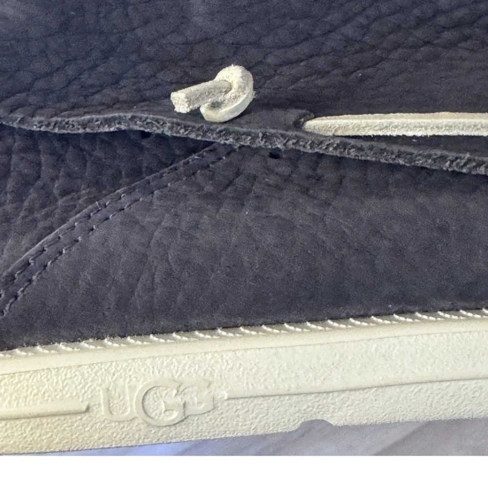 UGG LEATHER BOAT SHOES SZ 12 MENS BEACH MOC CHUKKA MOCCASIN LOAFERS NAUTICAL EUC